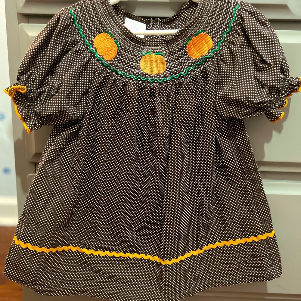 *Sister Set* 12M Pumpkin Smock